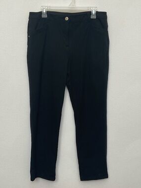 Chico's So Lifting Black Classic Trousers Gold Detail Size 2 (L/12) Short Inseam